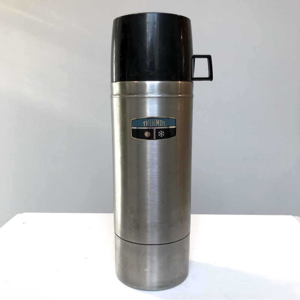 Thermos King Seeley Stainless Steel Blue Stopper
